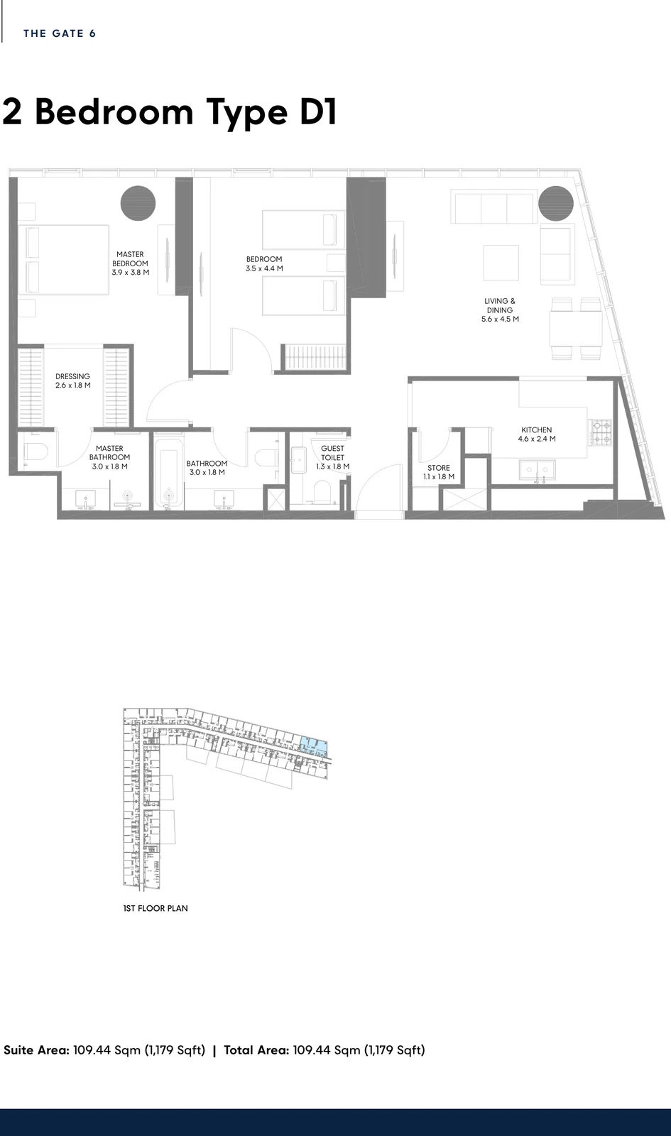 Floor plan for Type D1