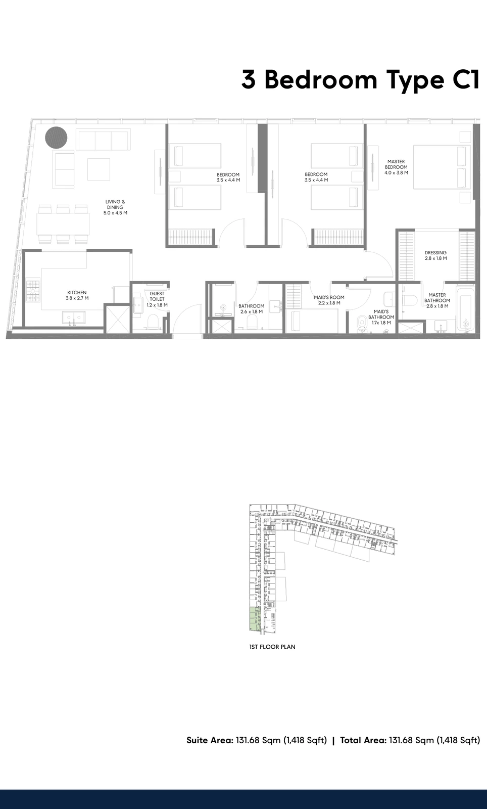 Floor plan for Type C1