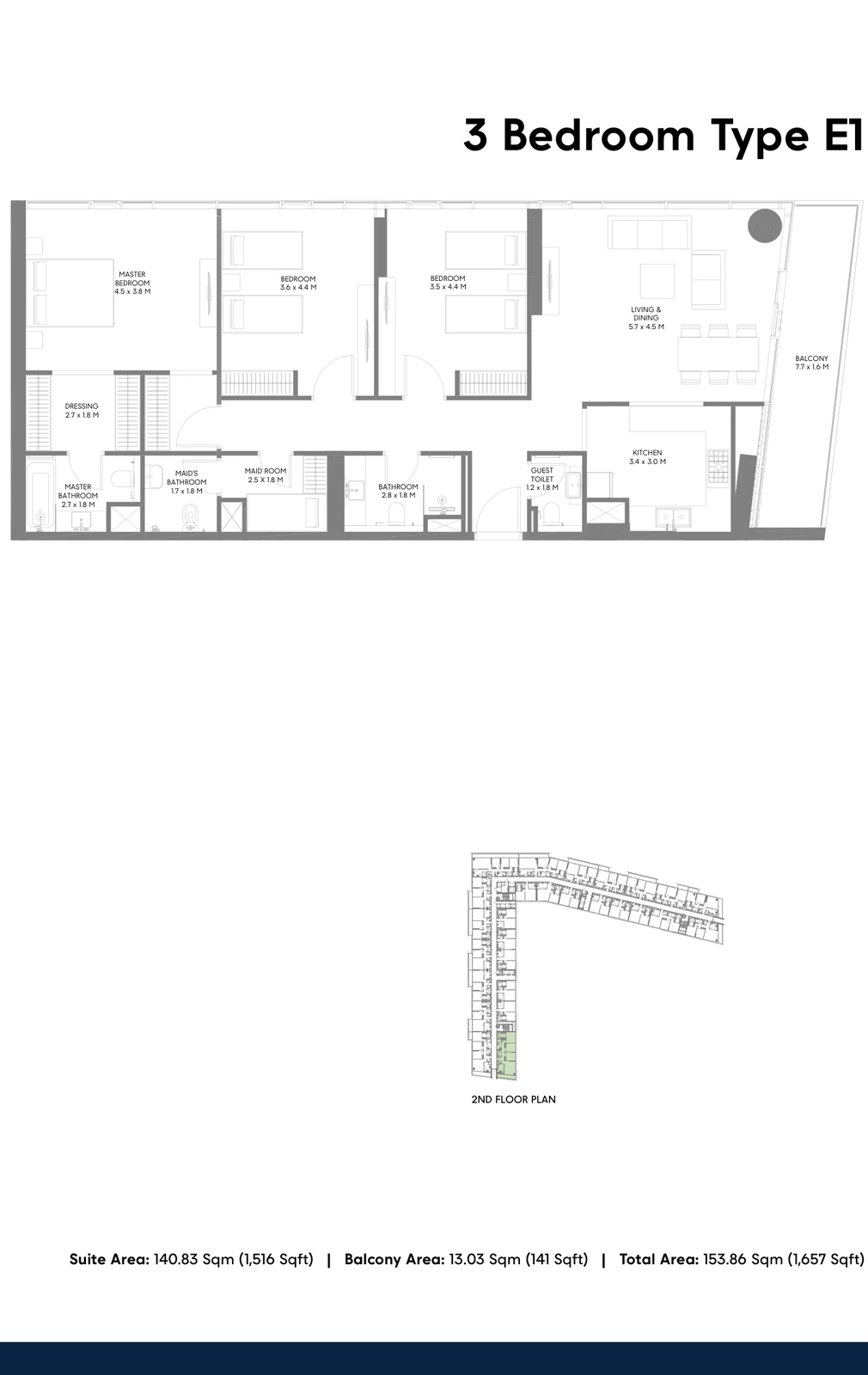 Floor plan for Type E1