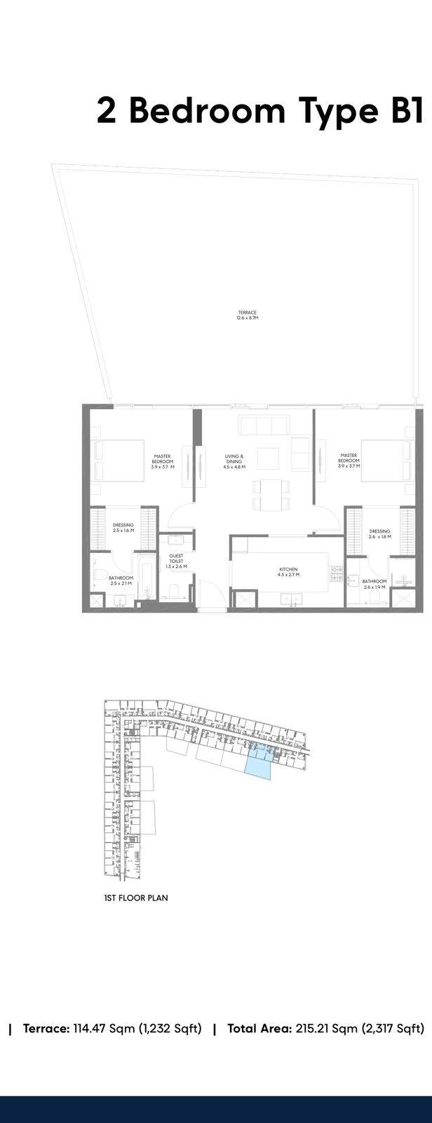 Floor plan for Type B1