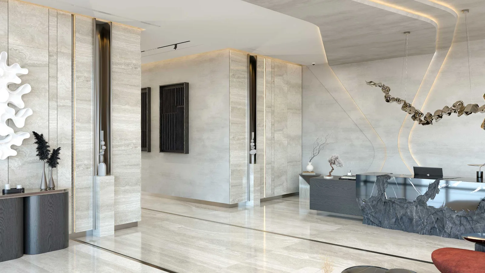 Entrance lobby and reception at Repose Residence.