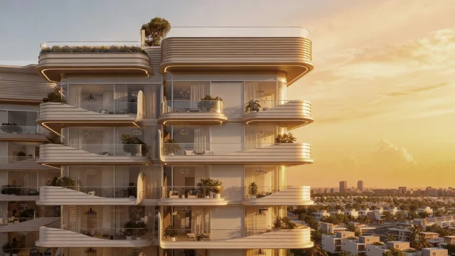 Curved park-facing balconies at Cybele by Wadan.