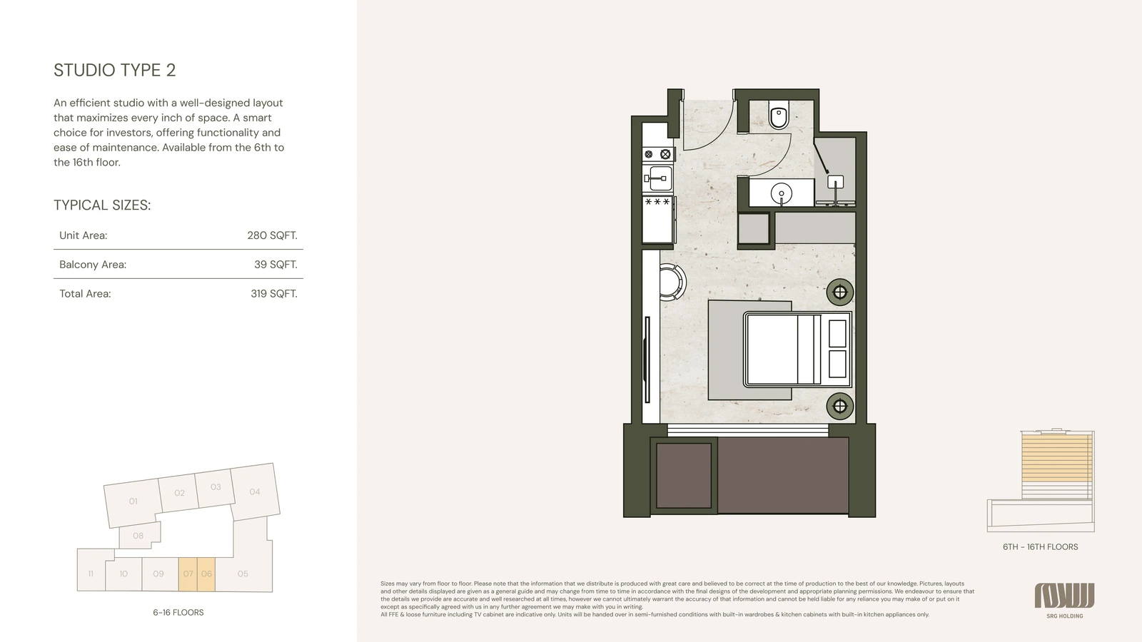 Floor plan for Studio Type 2