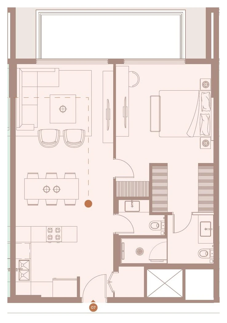 Floor plan for 1 Bedroom