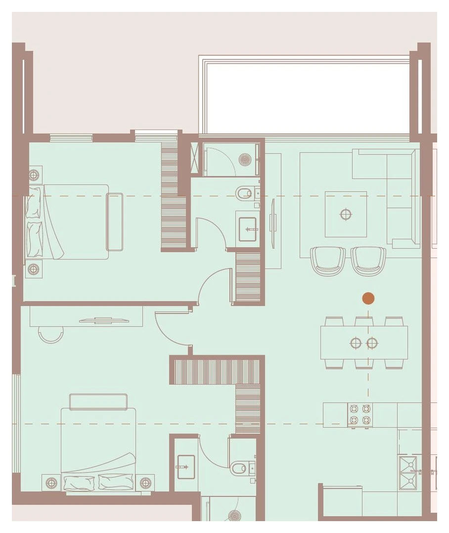 Floor plan for 2 Bedroom