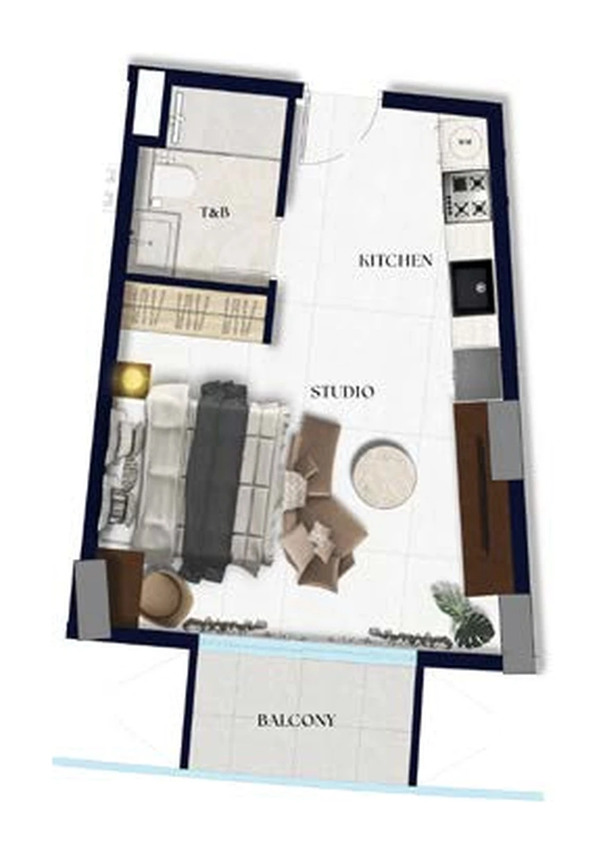 Floor plan for Studio - Unit 06