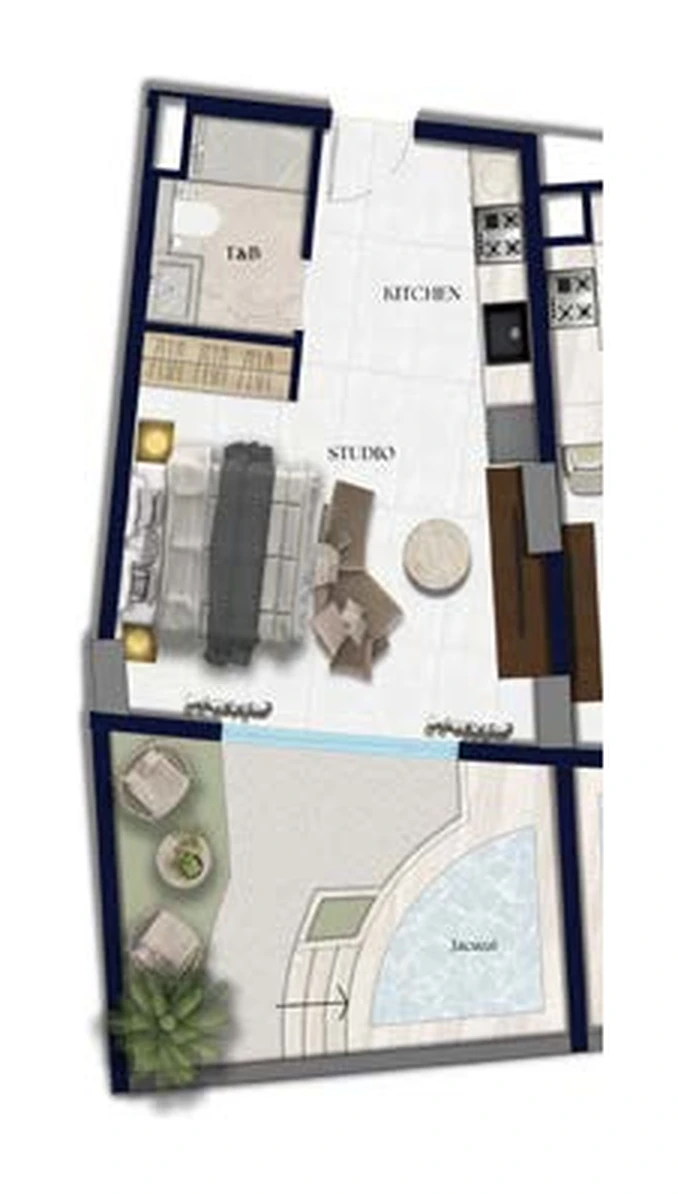 Floor plan for Studio - Unit G06
