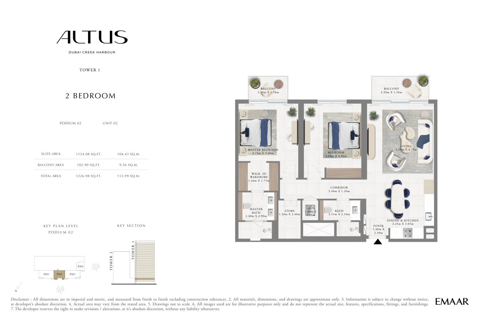 Floor plan for Podium 02, Unit 02