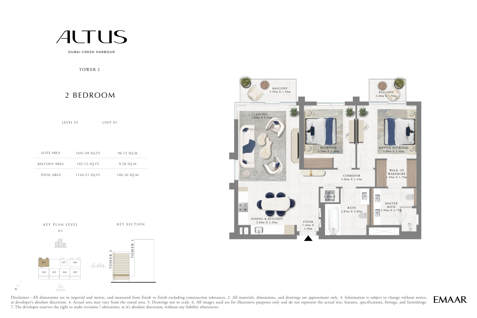 Floor plan for Level 01, Unit 01