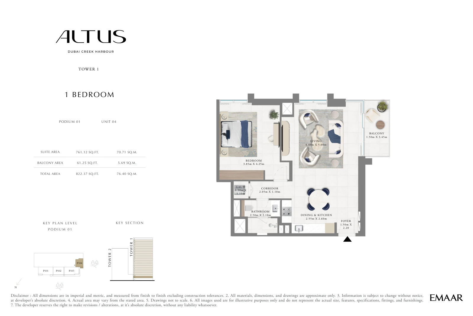 Floor plan for Podium 01, Unit 04