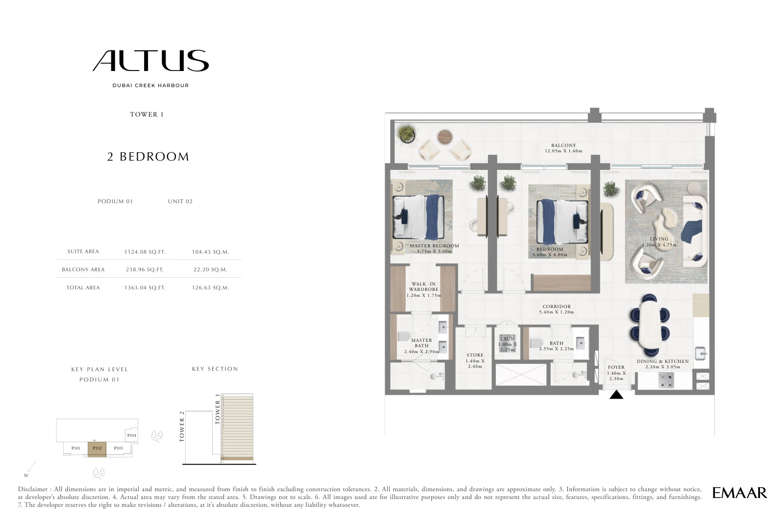 Floor plan for Podium 01, Unit 02