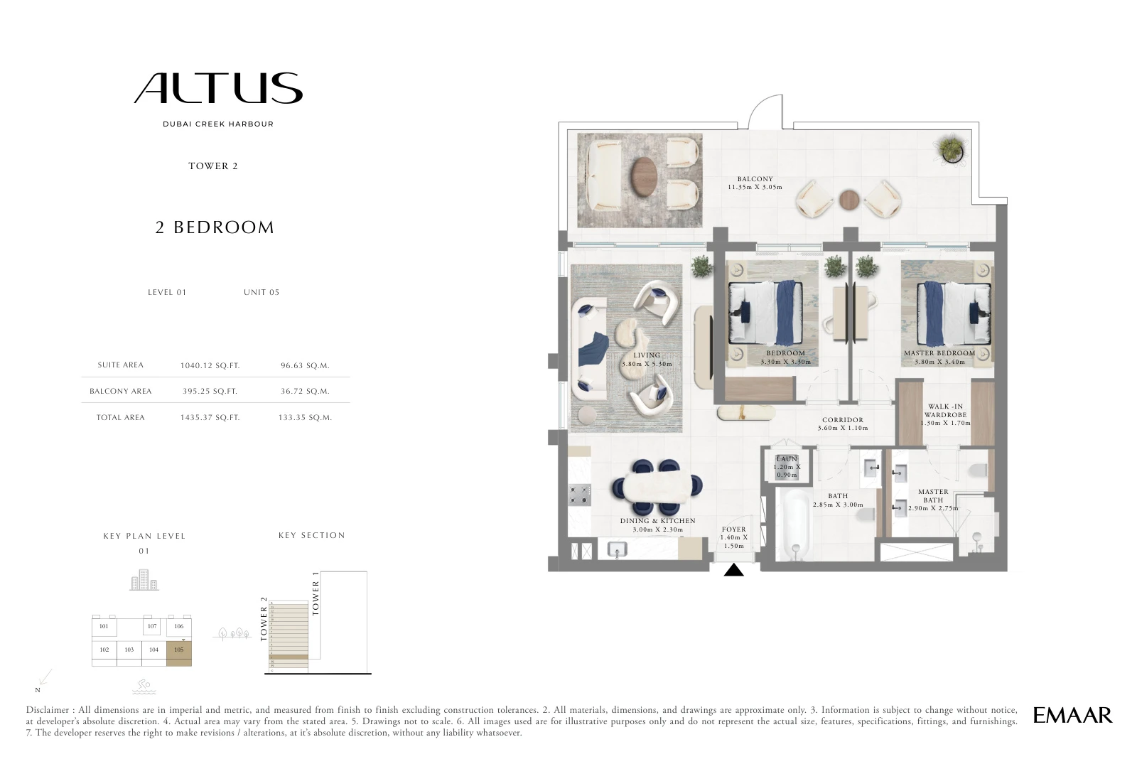 Floor plan for Level 01, Unit 05
