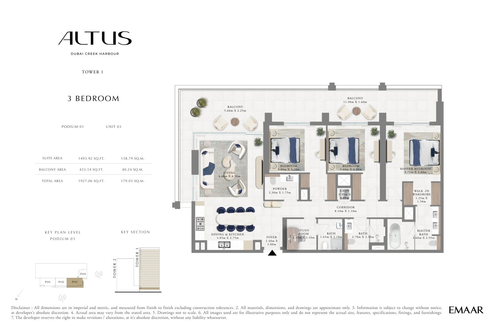 Floor plan for Podium 01, Unit 03