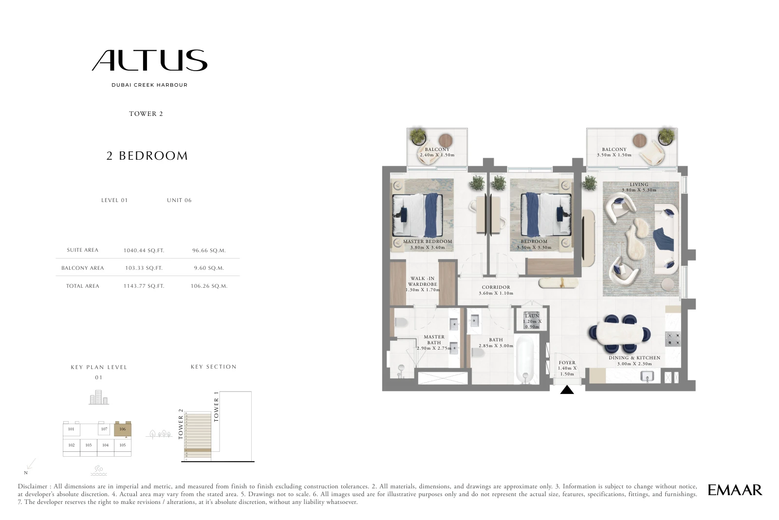 Floor plan for Level 01, Unit 06