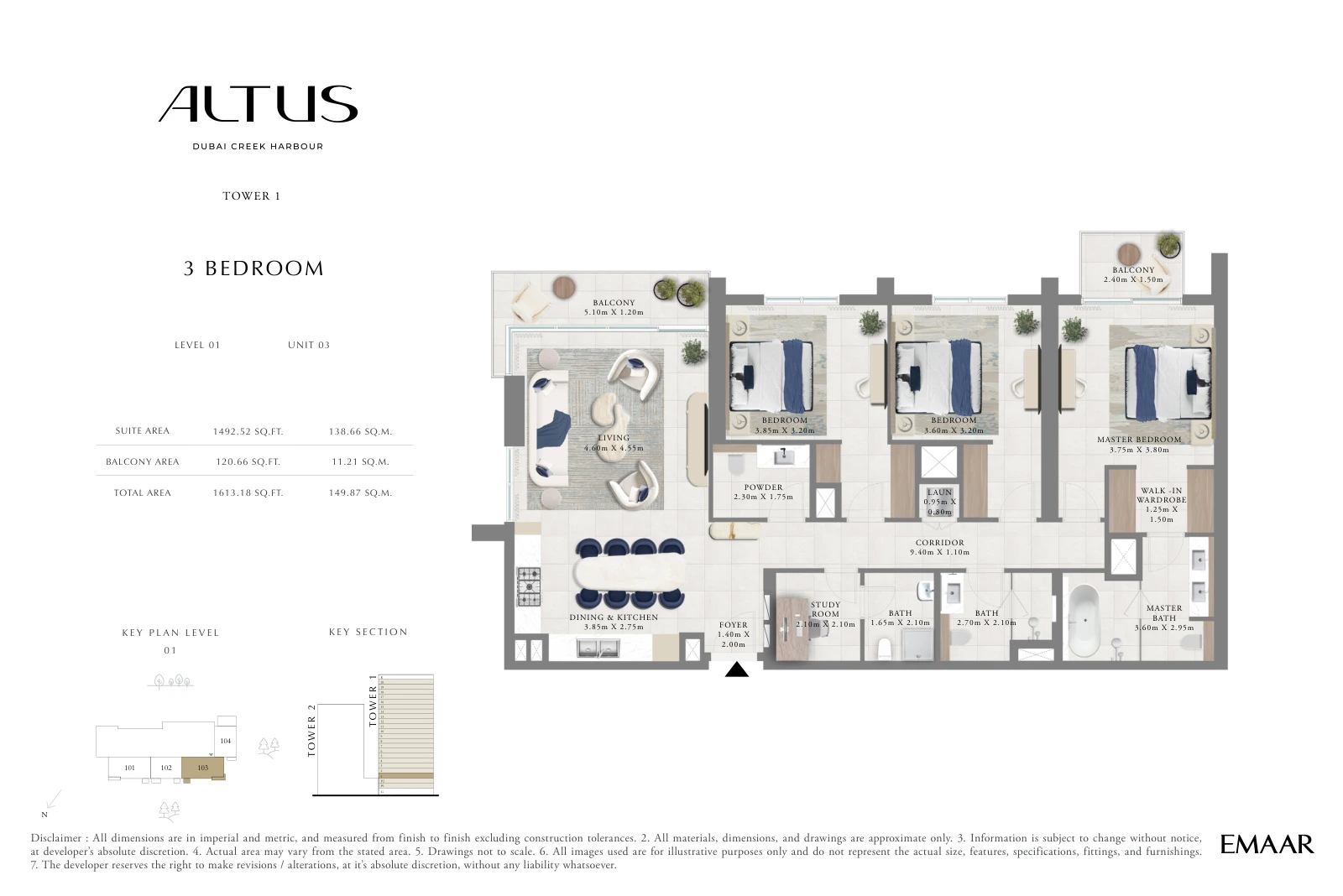 Floor plan for Level 01, Unit 03