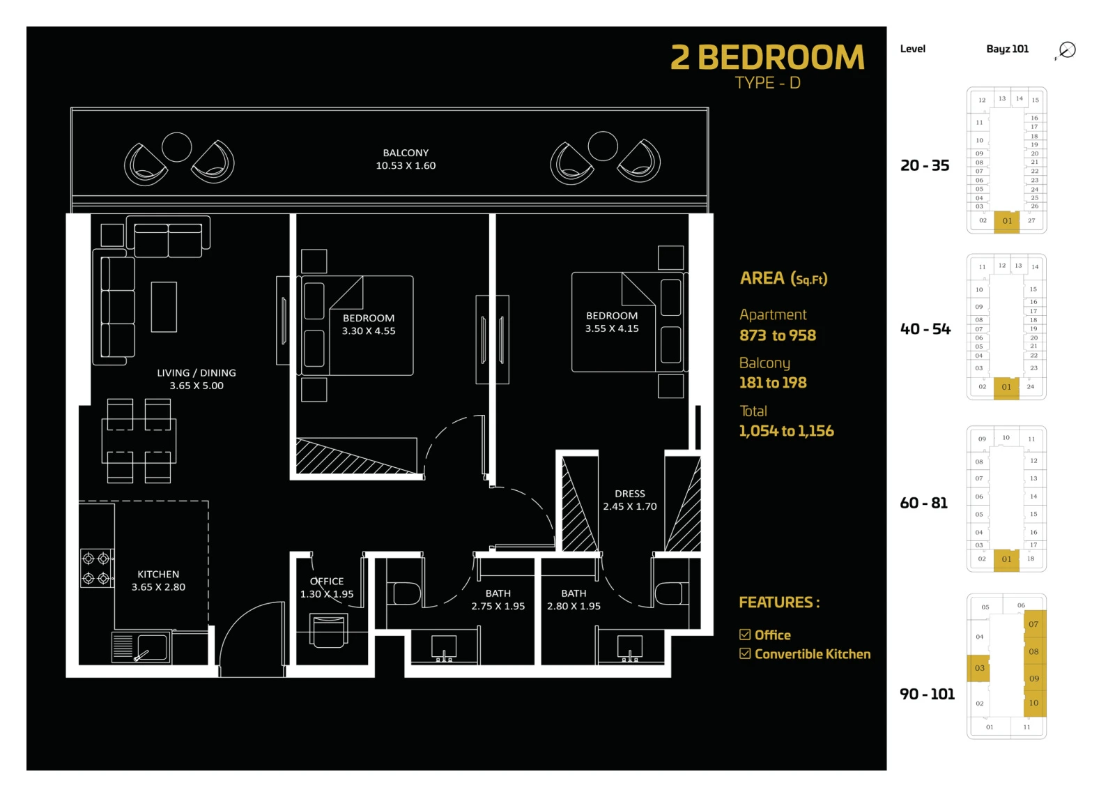 Floor plan for Type D