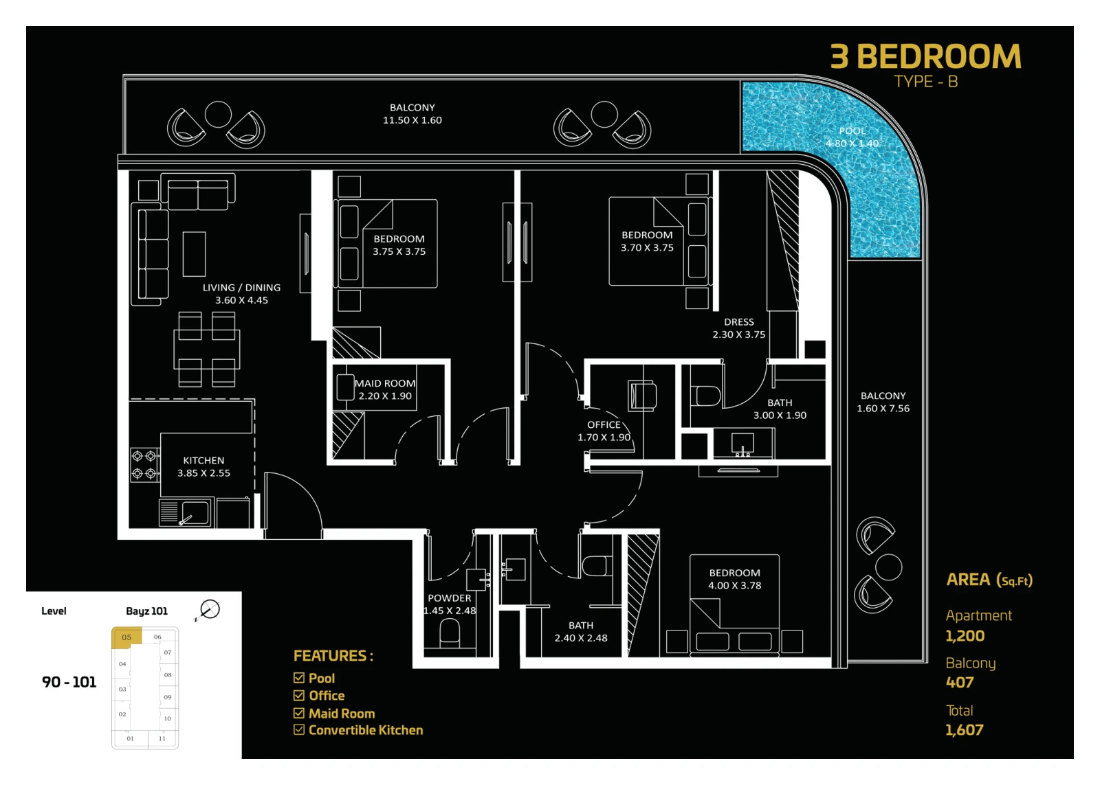 Floor plan for Type B