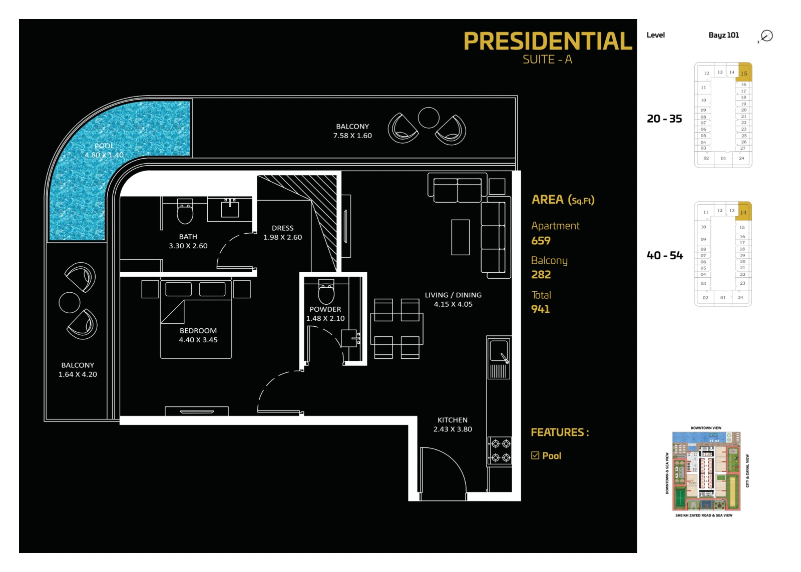Floor plan for Presidential Suite A