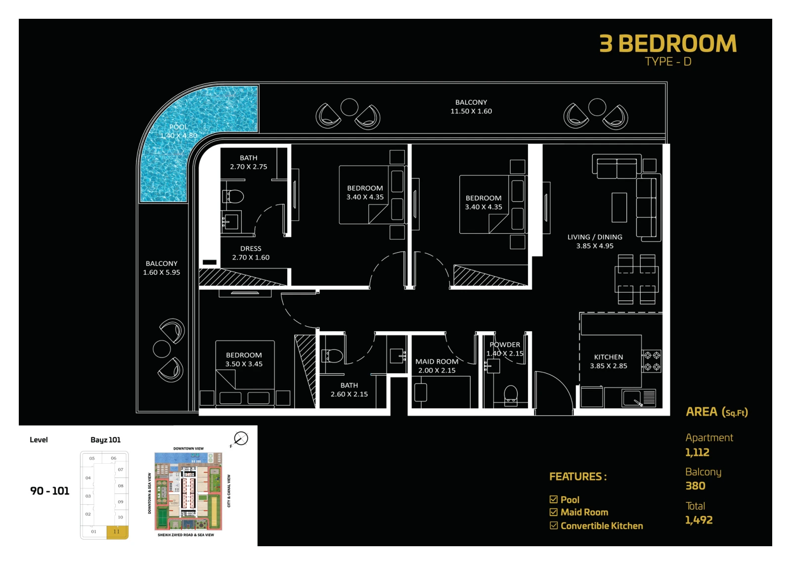 Floor plan for Type D
