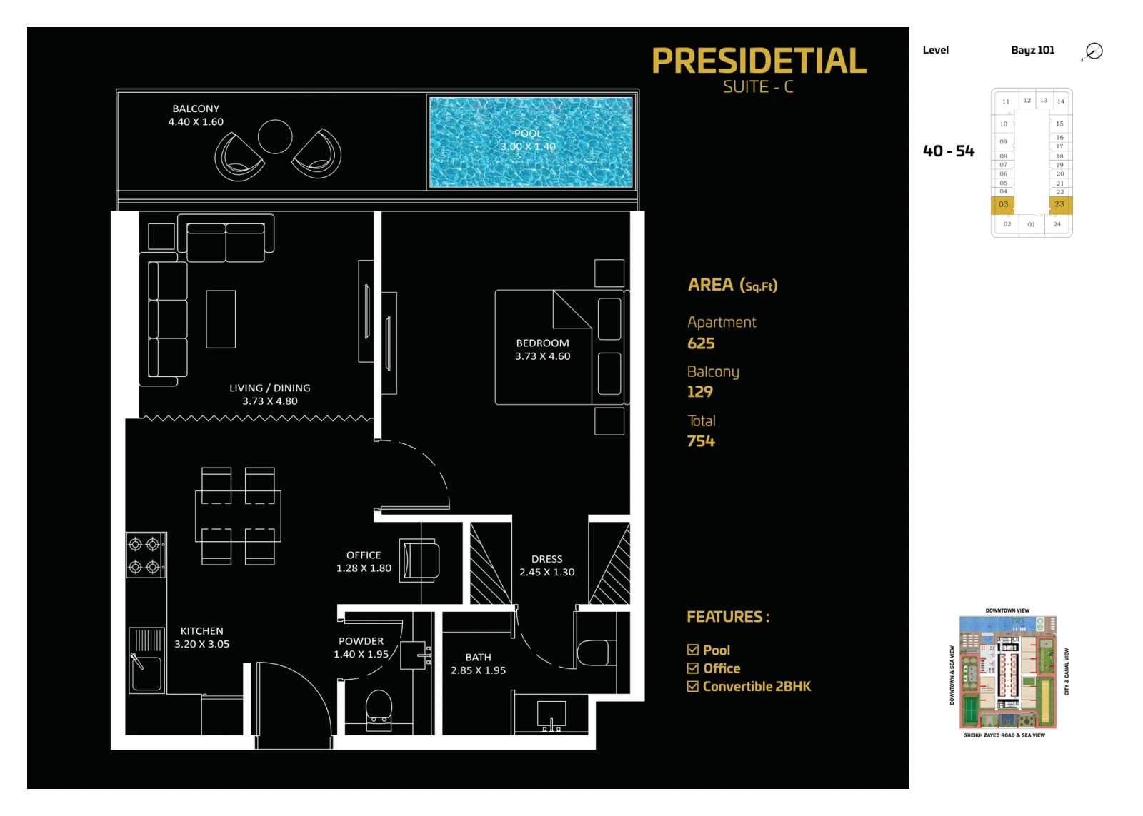 Floor plan for Presidential Suite C