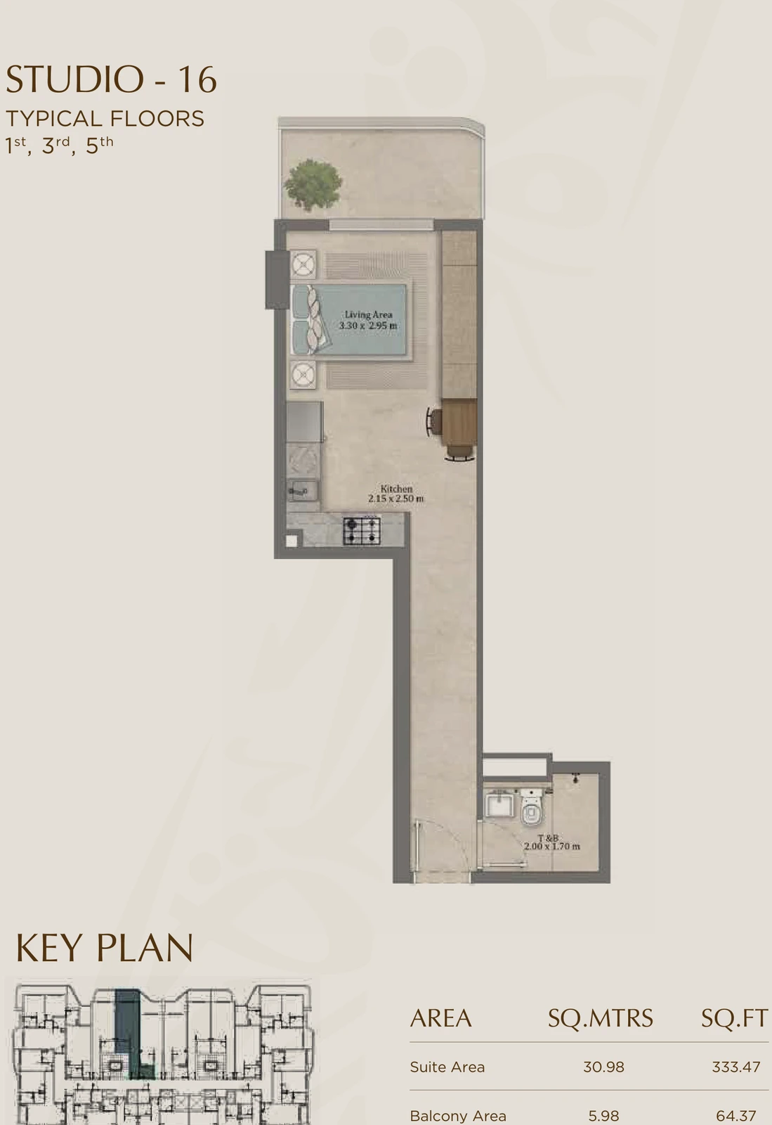 Floor plan for 16 (Floors 1, 3 & 5)