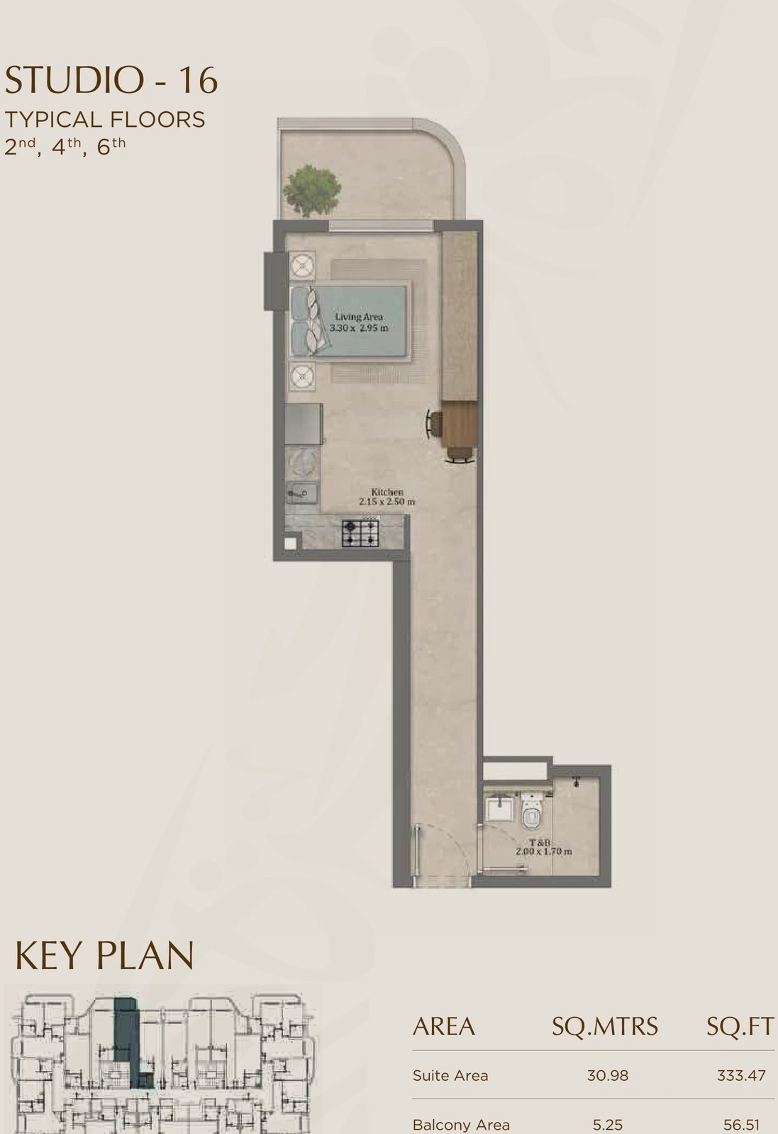 Floor plan for 16 (Floors 2, 4 & 6)