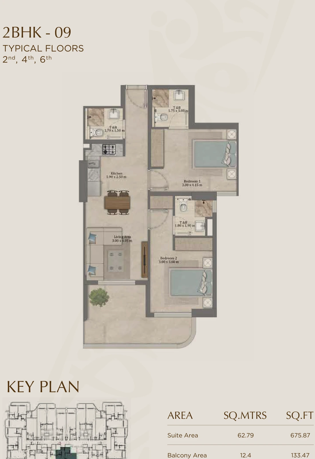 Floor plan for 09 (Floors 2, 4 & 6)
