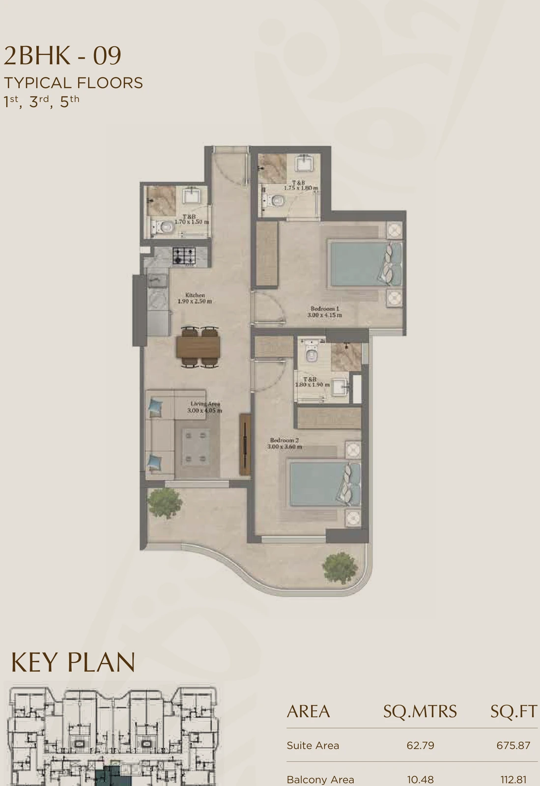 Floor plan for 09 (Floors 1, 3 & 5)