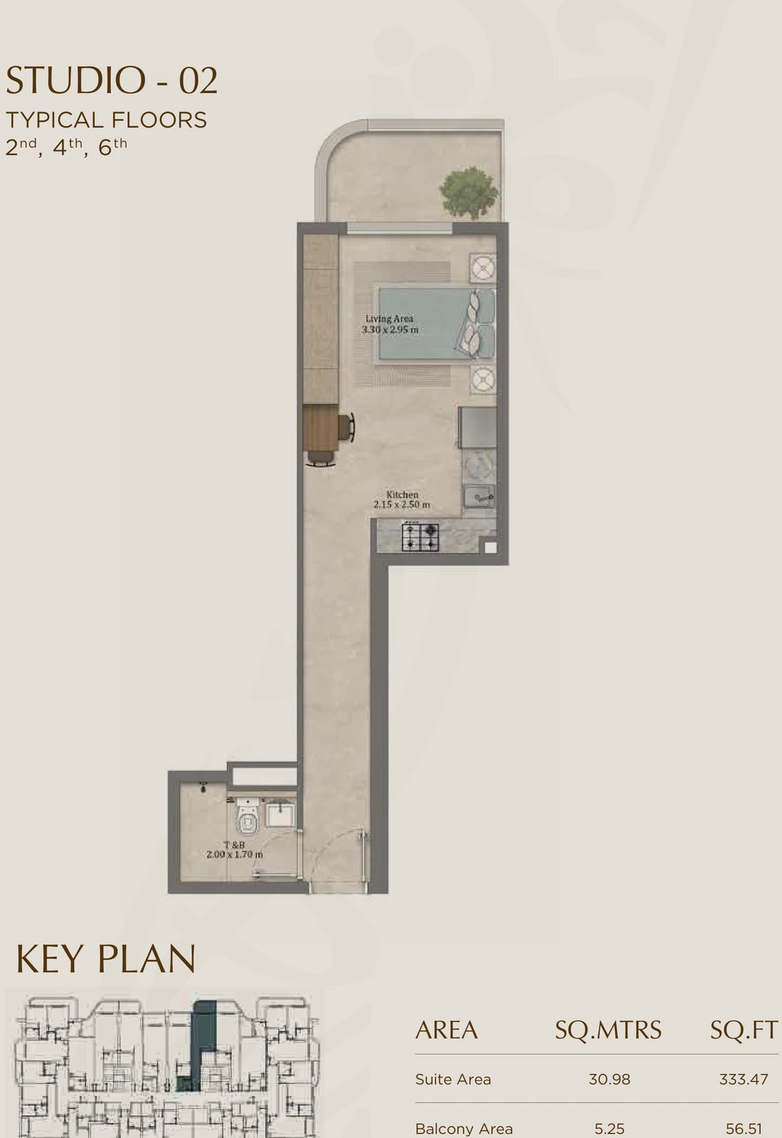 Floor plan for 02 (Floors 2, 4 & 6)