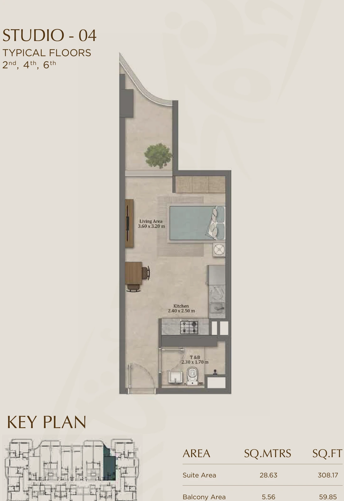 Floor plan for 04 (Floors 2, 4 & 6)