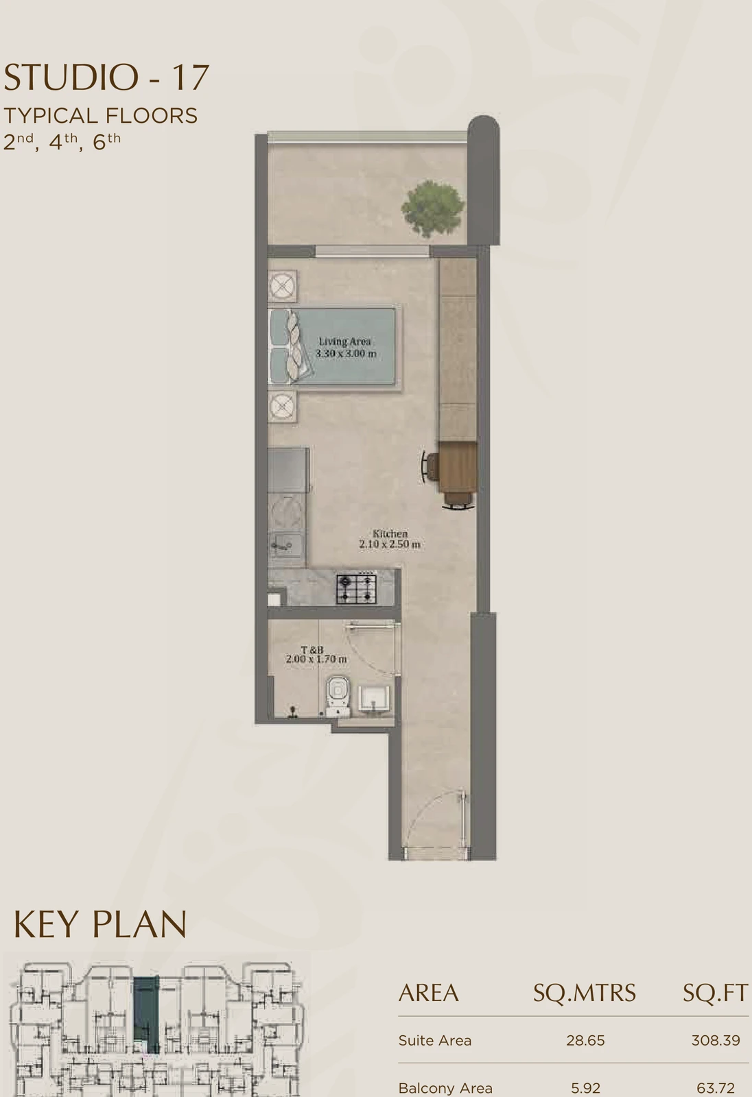 Floor plan for 17 (Floors 2, 4 & 6)