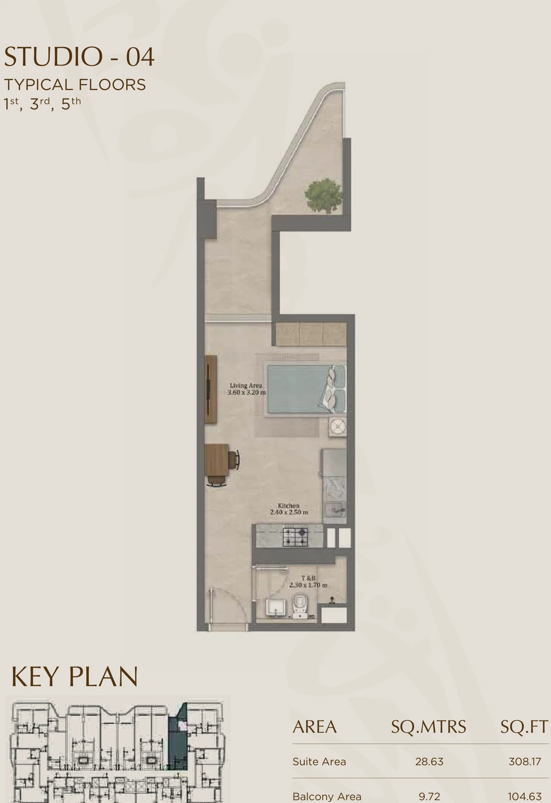 Floor plan for 04 (Floors 1, 3 & 5)