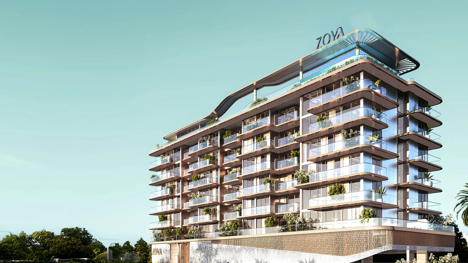 Exterior view of the low-rise Siana by Zoya apartment building