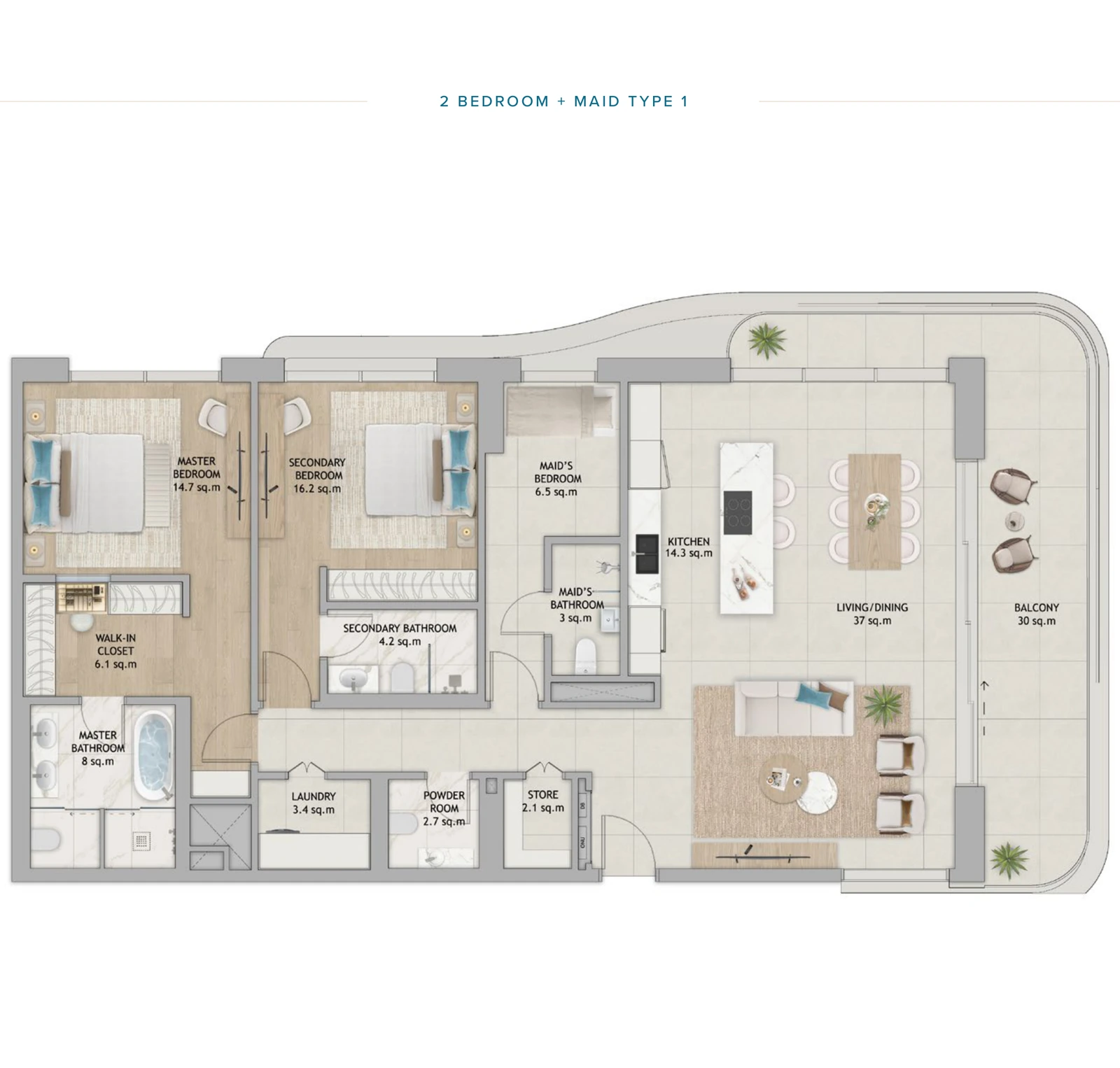 Floor plan for With Maid Type 1