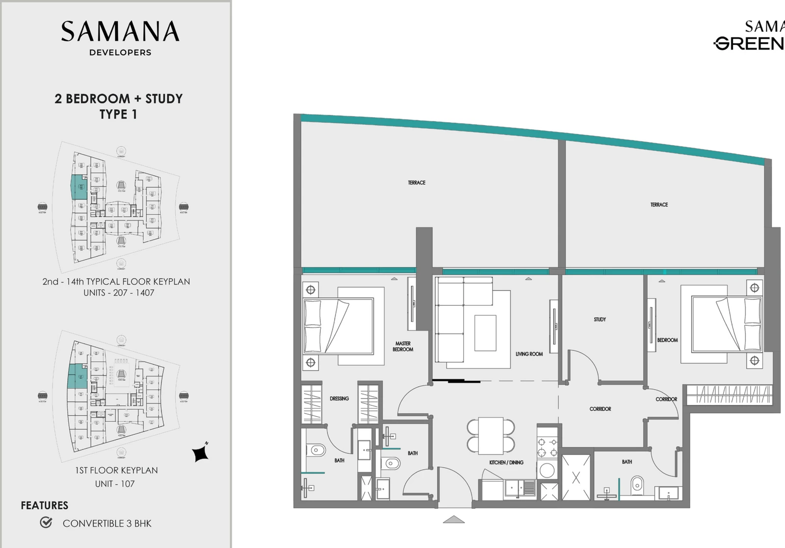 Floor plan for With Study Type 1