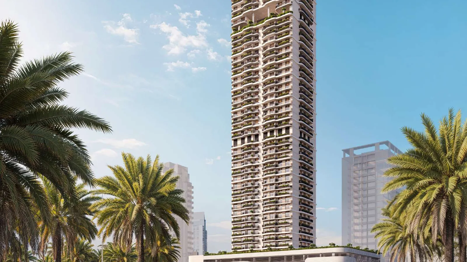 Alta View Skyhomes tower and podium in Jumeirah Village Circle