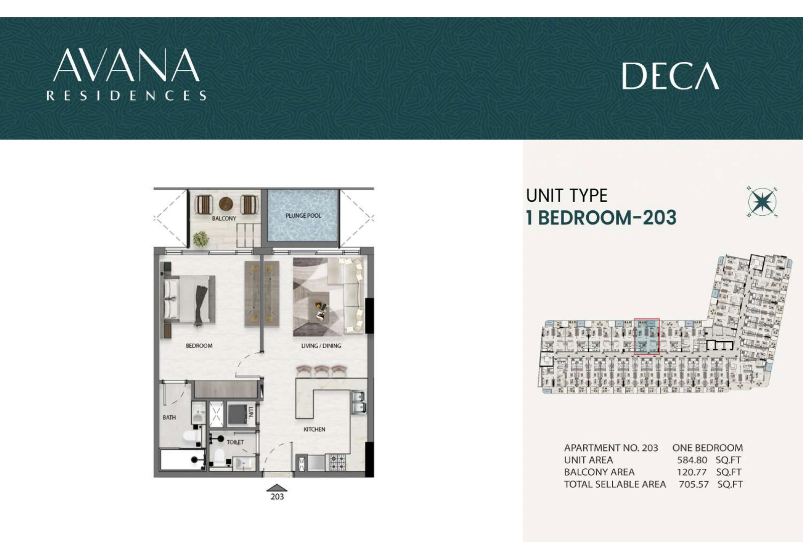 Floor plan for 203