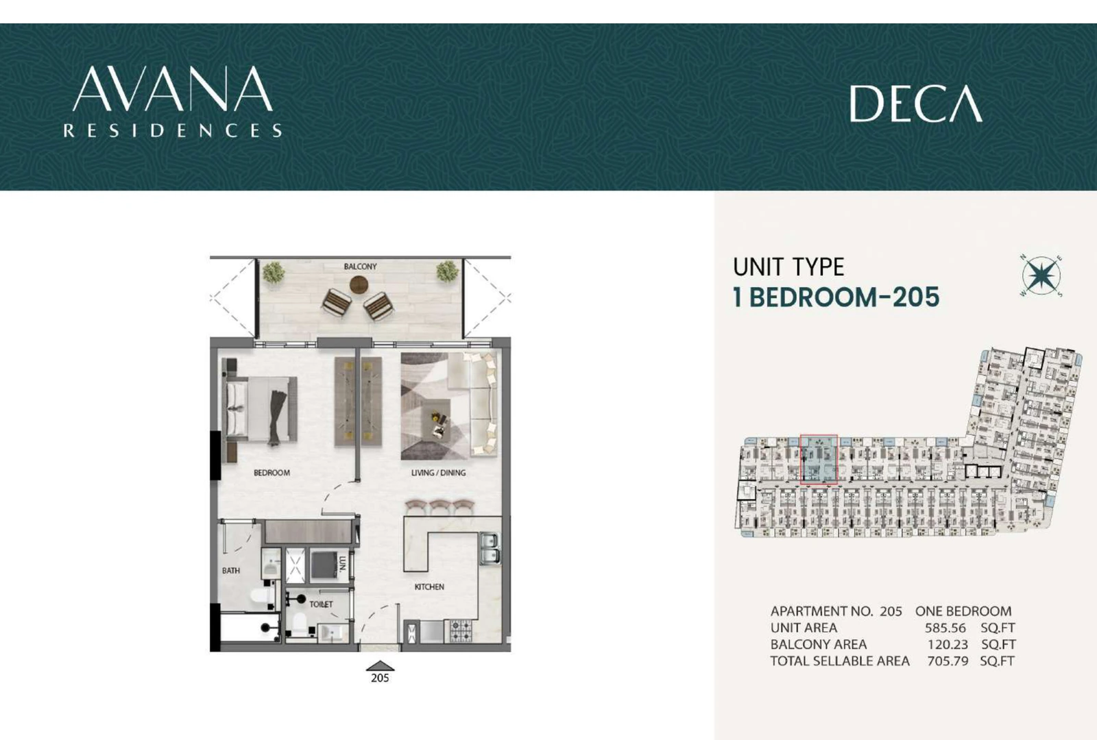 Floor plan for 205