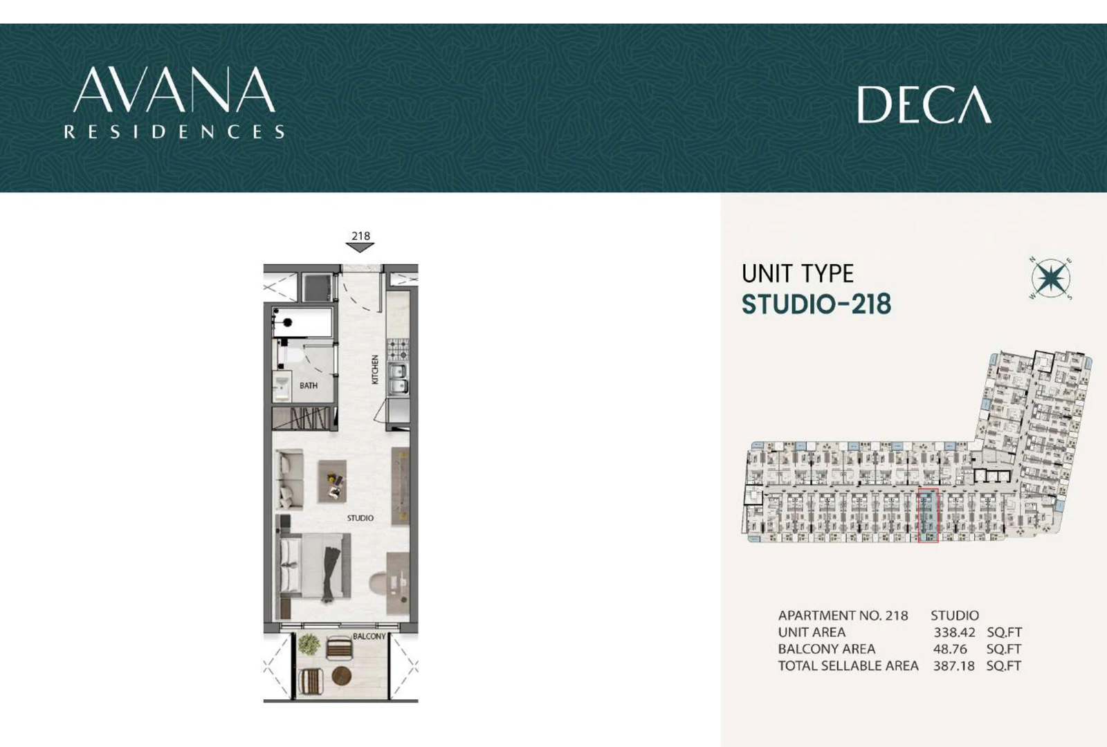 Floor plan for 218