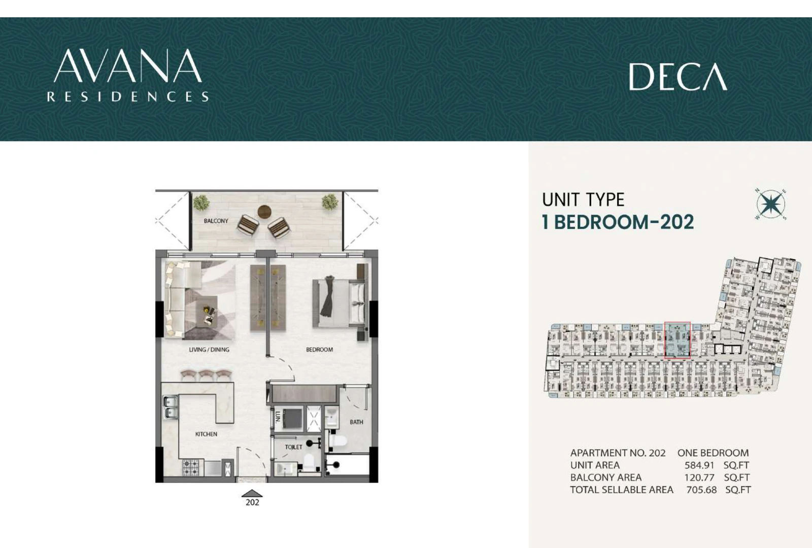 Floor plan for 202