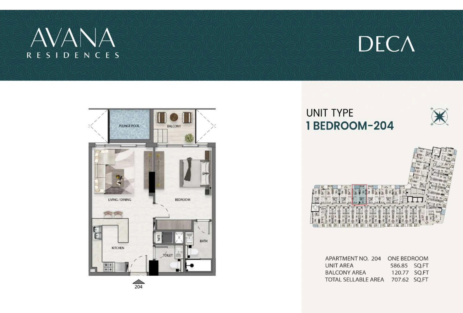 Floor plan for 204