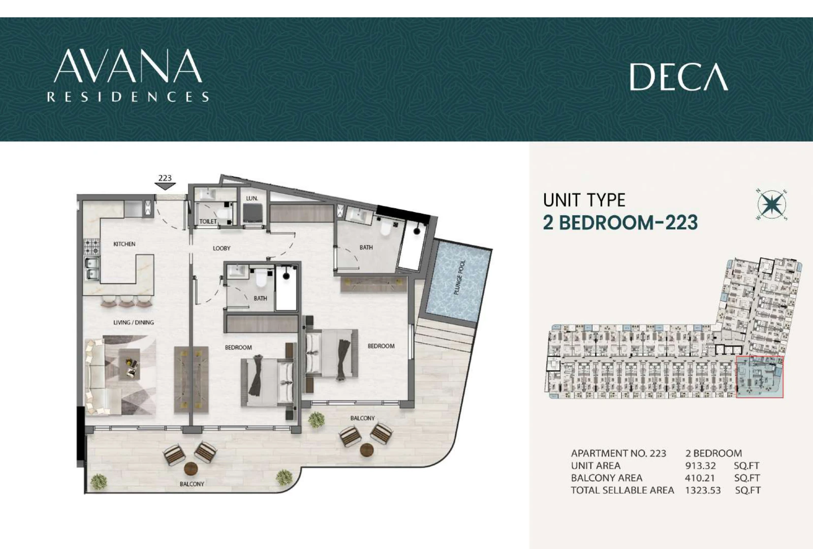Floor plan for 223
