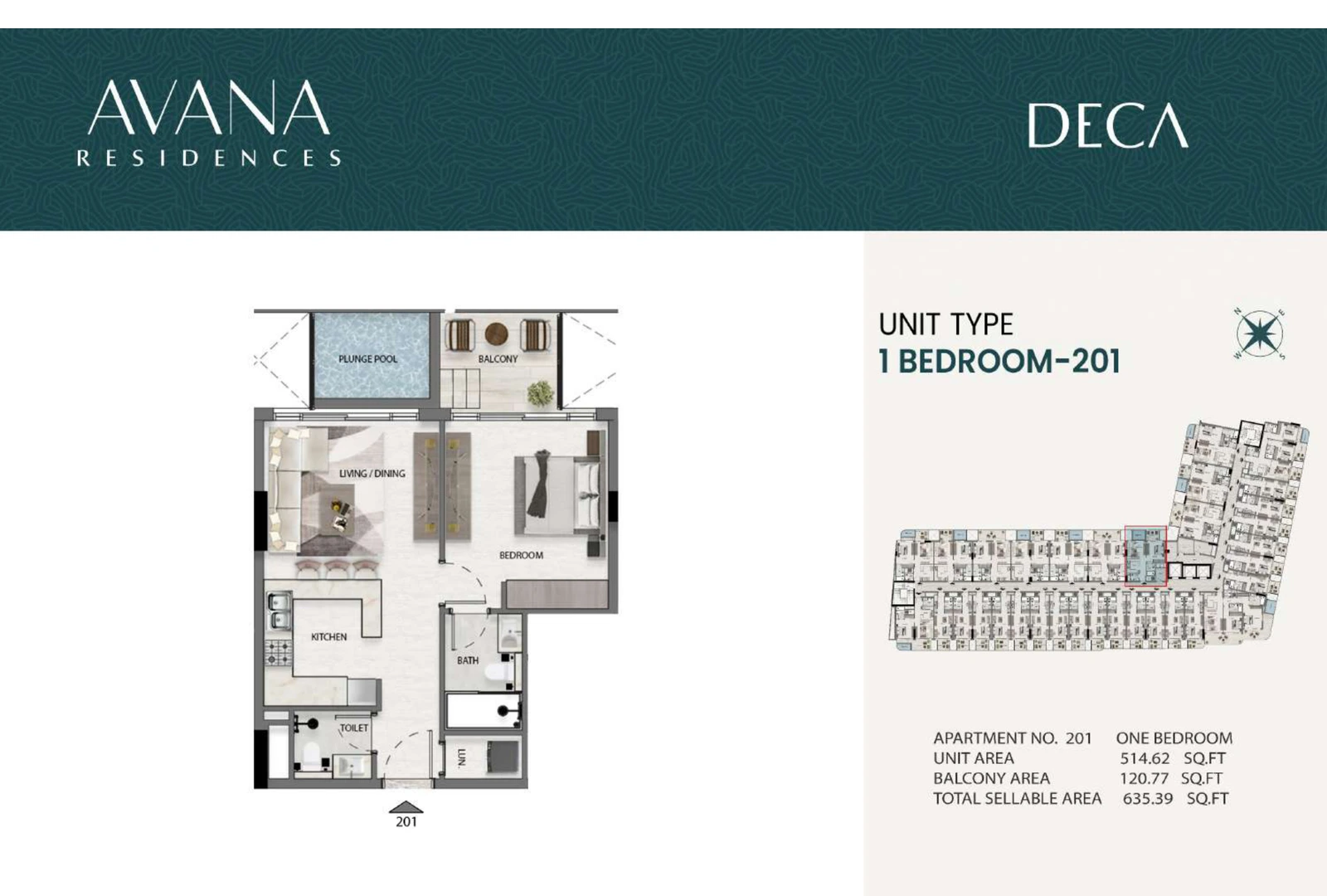 Floor plan for 201