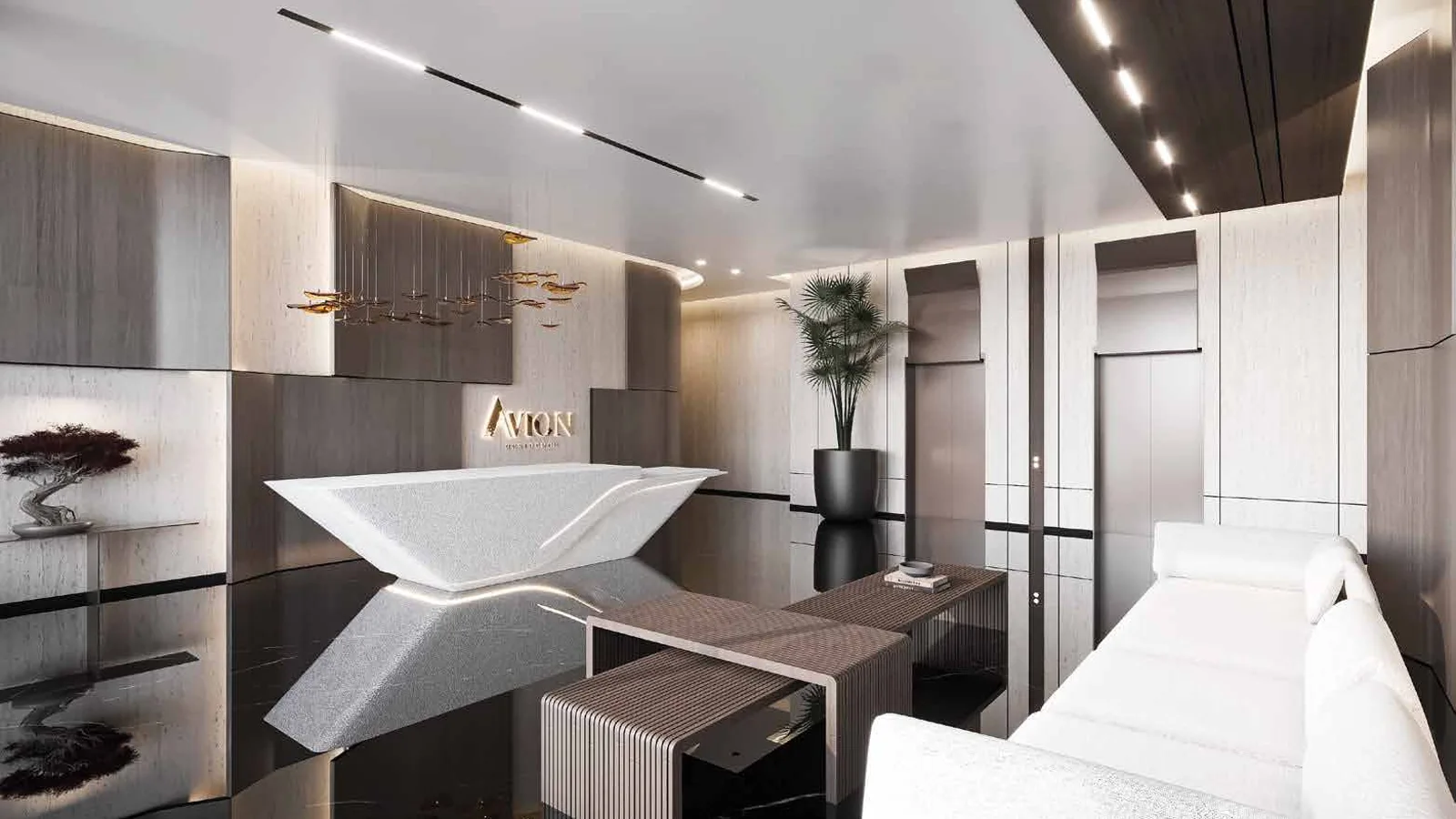 Reception lobby at Avion Residence