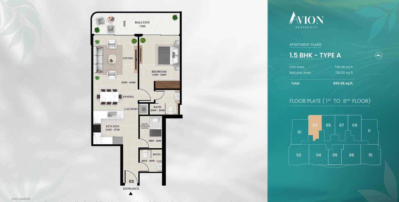 Floor plan for With Multipurpose Room Type A - Unit 03