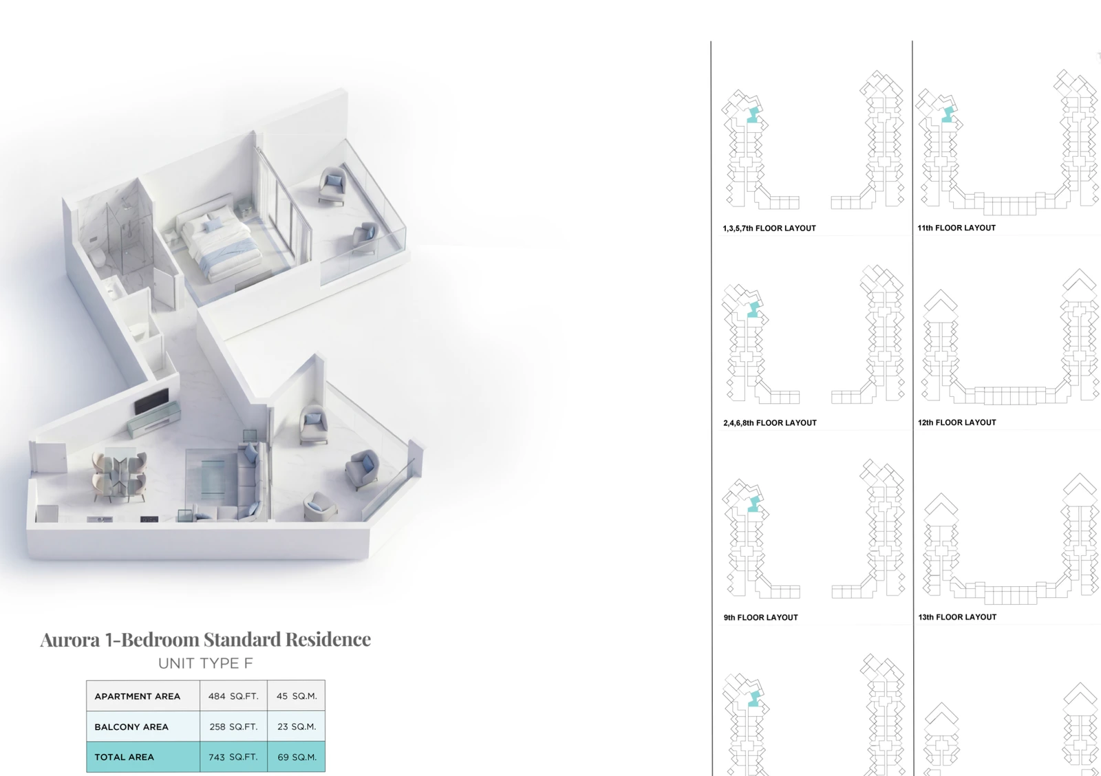 Floor plan for Aurora Standard Residence F