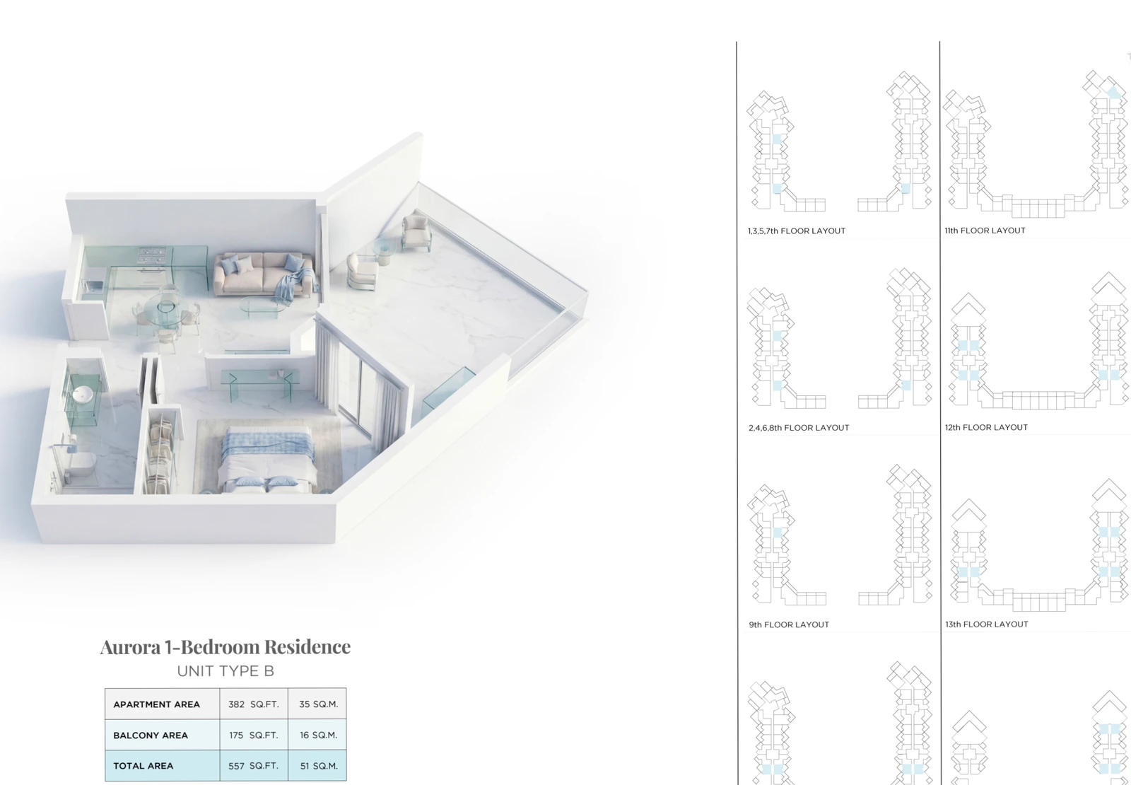 Floor plan for Aurora Residence B