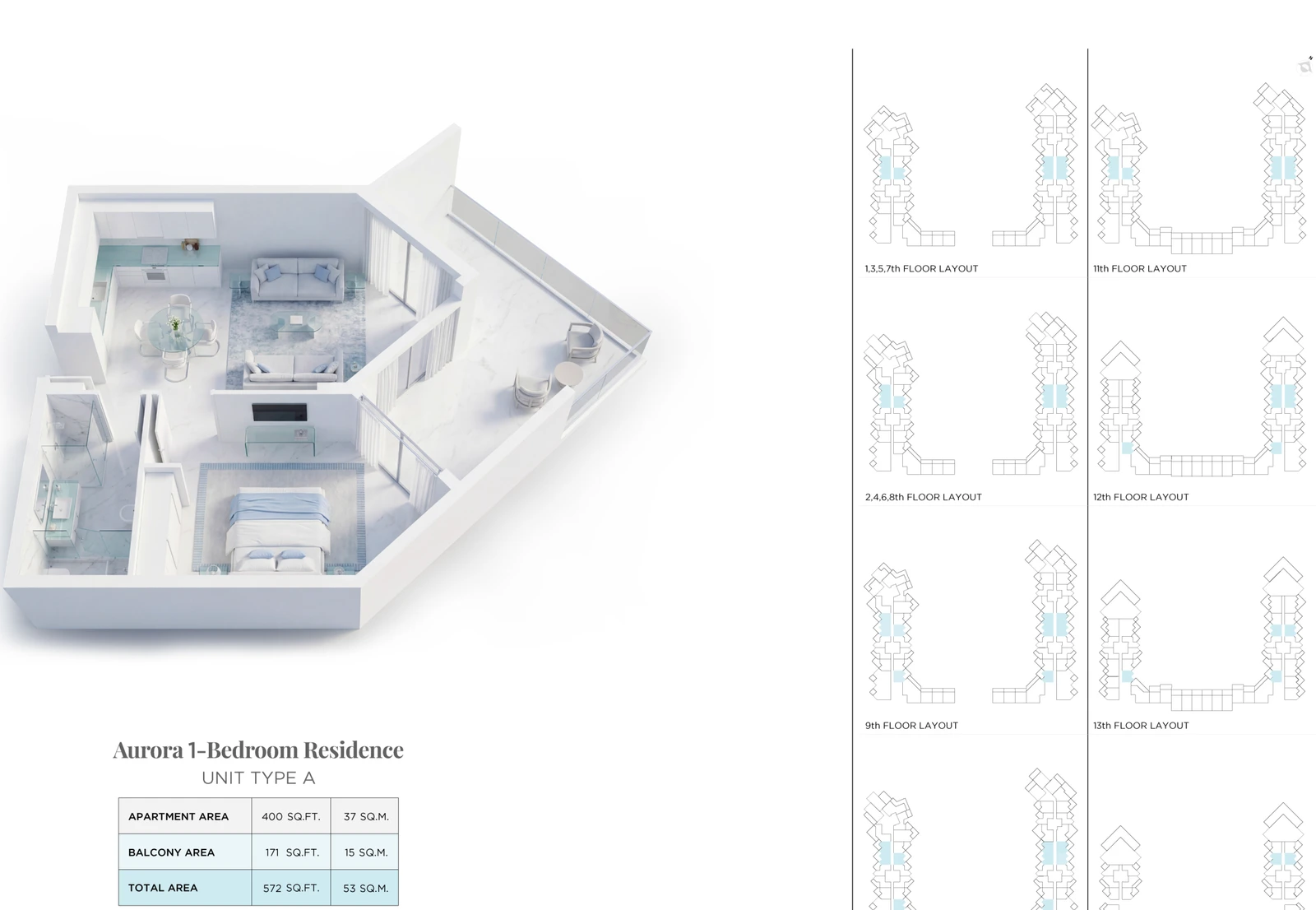 Floor plan for Aurora Residence A