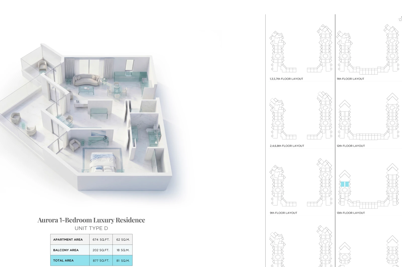 Floor plan for Aurora Luxury Residence D