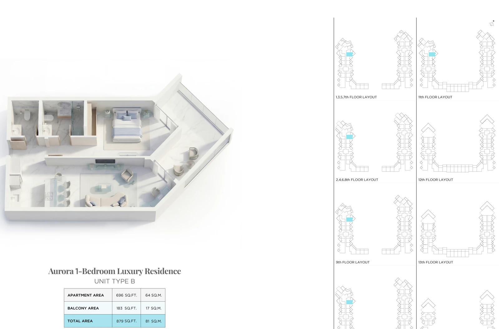 Floor plan for Aurora Luxury Residence B